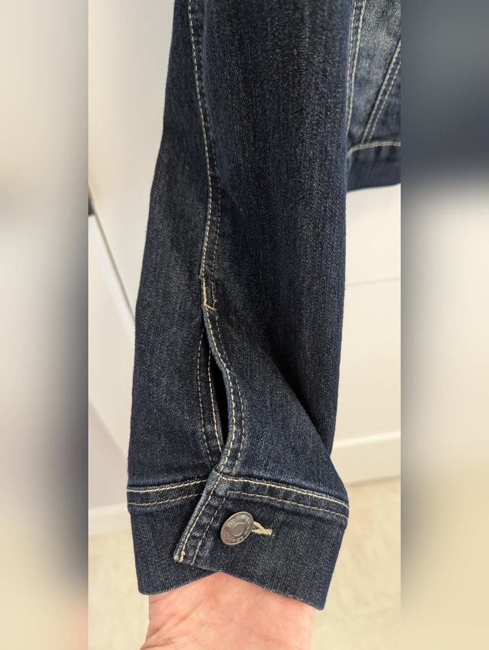 Nine West Vintage America Collection Dark Wash Stretch Denim Jacket - Picture 6 of 8